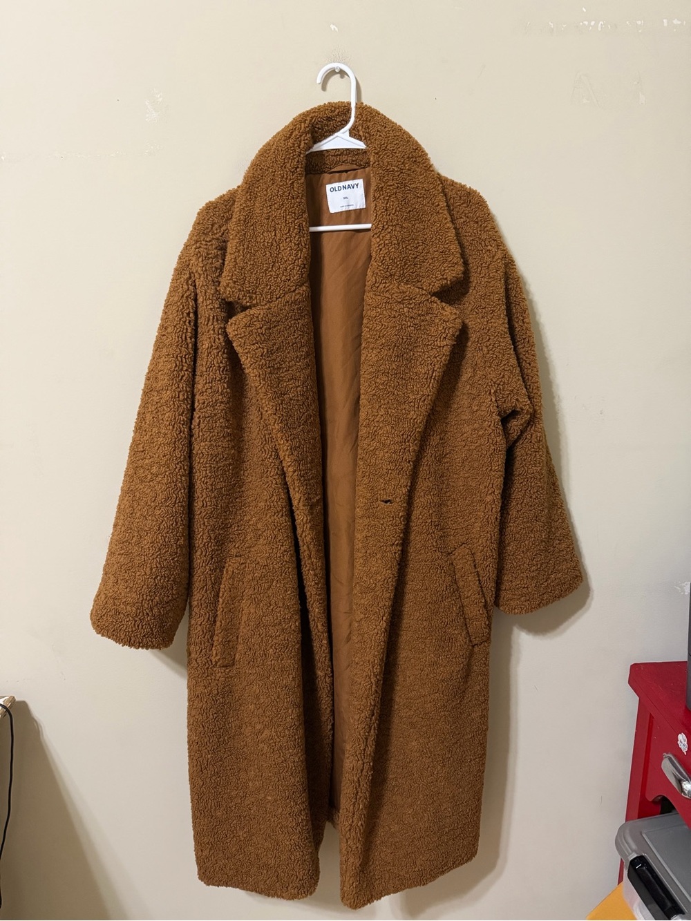 Old Navy Women's Brown Teddy Faux-Sherpa Long Coat xxl soft cozy amazing euc